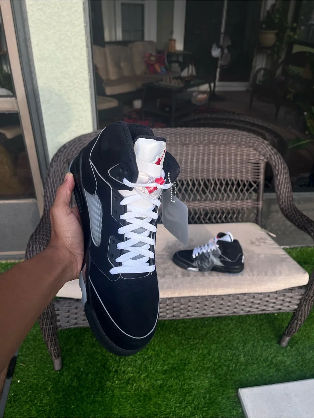 Air Jordan 5 Black Metallic “Reimagined” (Sz 10.5)